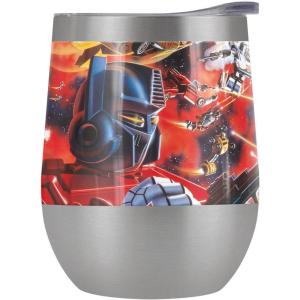 imageTransformers OFFICIAL Box Art 12 oz Stemless Tumbler Stainless Steel Travel CupLake TumblerInsulated with Leak Resistant SlideLock LidBOX ART STAINLESS STEEL