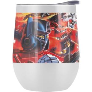 imageTransformers OFFICIAL Box Art 12 oz Stemless Tumbler Stainless Steel Travel CupLake TumblerInsulated with Leak Resistant SlideLock LidBOX ART WHITE