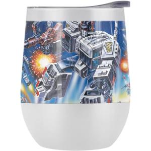 imageTransformers OFFICIAL Box Art 12 oz Stemless Tumbler Stainless Steel Travel CupLake TumblerInsulated with Leak Resistant SlideLock LidDECEPTICON BOX ART WHITE