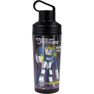 imageTransformers OFFICIAL Bumblebee 18 oz Insulated Water Bottle Leak Resistant Vacuum Insulated Stainless Steel with 2in1 Loop CapSOUNDWAVE BLACK
