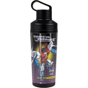 imageTransformers OFFICIAL Bumblebee 18 oz Insulated Water Bottle Leak Resistant Vacuum Insulated Stainless Steel with 2in1 Loop CapSTARSCREAM BLACK
