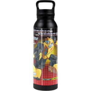 imageTransformers OFFICIAL Bumblebee Black 24 oz Insulated Canteen Water Bottle Leak Resistant Vacuum Insulated Stainless Steel with Loop CapBUMBLEBEE BLACK