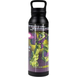 imageTransformers OFFICIAL Bumblebee Black 24 oz Insulated Canteen Water Bottle Leak Resistant Vacuum Insulated Stainless Steel with Loop CapDEVASTATOR BLACK