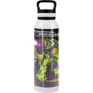 imageTransformers OFFICIAL Bumblebee Black 24 oz Insulated Canteen Water Bottle Leak Resistant Vacuum Insulated Stainless Steel with Loop CapDEVASTATOR WHITE