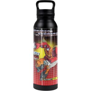 imageTransformers OFFICIAL Bumblebee Black 24 oz Insulated Canteen Water Bottle Leak Resistant Vacuum Insulated Stainless Steel with Loop CapHOT ROD BLACK