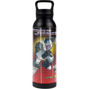 imageTransformers OFFICIAL Bumblebee Black 24 oz Insulated Canteen Water Bottle Leak Resistant Vacuum Insulated Stainless Steel with Loop CapJAZZ BLACK