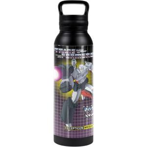 imageTransformers OFFICIAL Bumblebee Black 24 oz Insulated Canteen Water Bottle Leak Resistant Vacuum Insulated Stainless Steel with Loop CapMEGATRON BLACK