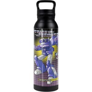 imageTransformers OFFICIAL Bumblebee Black 24 oz Insulated Canteen Water Bottle Leak Resistant Vacuum Insulated Stainless Steel with Loop CapSHOCKWAVE BLACK