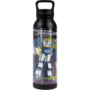 imageTransformers OFFICIAL Bumblebee Black 24 oz Insulated Canteen Water Bottle Leak Resistant Vacuum Insulated Stainless Steel with Loop CapSOUNDWAVE BLACK