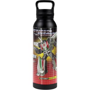 imageTransformers OFFICIAL Bumblebee Black 24 oz Insulated Canteen Water Bottle Leak Resistant Vacuum Insulated Stainless Steel with Loop CapWHEELJACK BLACK