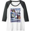 imageTransformers Decepticons Cut Up Panels Raglan Baseball TeeDark Heather GreyWhite