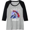 imageTransformers Fathers Day Optimus Prime Heroic Dad Vintage Raglan Baseball TeeBlackAthletic Heather