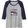 imageTransformers Ive Been Nice Optimus Prime Portrait Raglan Baseball TeeNavy BlueAthletic Heather