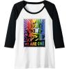 imageTransformers Pride Rainbow Optimus Prime We are One Raglan Baseball TeeBlackWhite