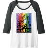 imageTransformers Pride Rainbow Optimus Prime We are One Raglan Baseball TeeDark Heather GreyWhite