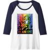 imageTransformers Pride Rainbow Optimus Prime We are One Raglan Baseball TeeNavy BlueWhite
