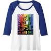 imageTransformers Pride Rainbow Optimus Prime We are One Raglan Baseball TeeRoyal BlueWhite