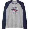 imageTransformers Ive Been Nice Optimus Prime Portrait Raglan Baseball TeeNavy BlueAthletic Heather