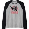 imageTransformers Optimus Prime Retro Kanji Sunset Portrait Raglan Baseball TeeBlackAthletic Heather