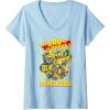 imageWomens Transformers Fathers Day Bumblebee My Dad is Brave VNeck TShirtBaby Blue