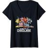 imageWomens Transformers Robots in Disguise Vintage Retro Autobots Group VNeck TShirtBlack