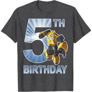 imageTransformers Bumblebee 5th Birthday Vintage TShirt SmallDark Heather Grey