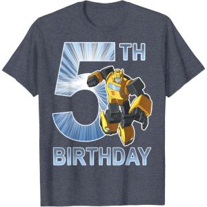 imageTransformers Bumblebee 5th Birthday Vintage TShirt SmallHeather Blue