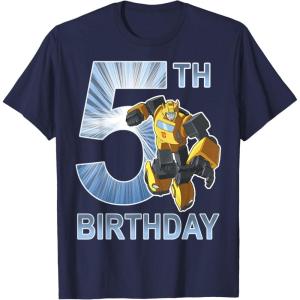 imageTransformers Bumblebee 5th Birthday Vintage TShirt SmallNavy Blue