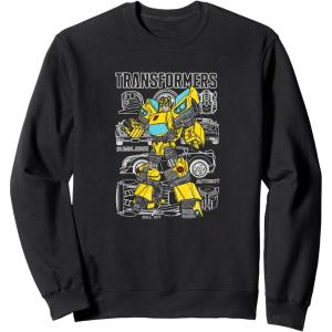imageTransformers Bumblebee Doodled Background SweatshirtBlack