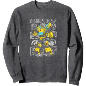 imageTransformers Bumblebee Doodled Background SweatshirtDark Heather Grey