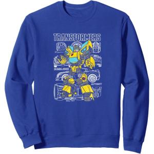 imageTransformers Bumblebee Doodled Background SweatshirtRoyal Blue