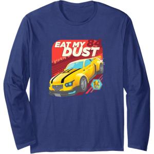 imageTransformers Bumblebee Eat My Dust 84 Portrait Long Sleeve TShirtNavy Blue