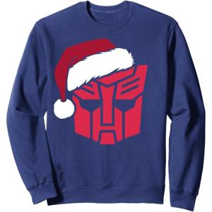 imageTransformers Christmas Autobots Santa Hat Logo SweatshirtNavy Blue