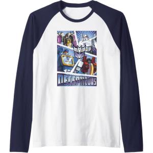 imageTransformers Decepticons Cut Up Panels Raglan Baseball TeeNavy BlueWhite