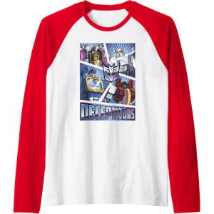 imageTransformers Decepticons Cut Up Panels Raglan Baseball TeeRedWhite