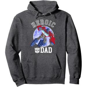 imageTransformers Fathers Day Optimus Prime Heroic Dad Vintage Pullover HoodieDark Heather Grey