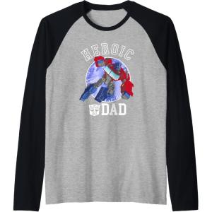 imageTransformers Fathers Day Optimus Prime Heroic Dad Vintage Raglan Baseball TeeBlackAthletic Heather