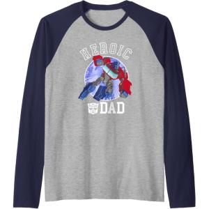 imageTransformers Fathers Day Optimus Prime Heroic Dad Vintage Raglan Baseball TeeNavy BlueAthletic Heather