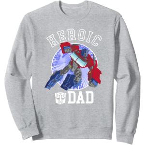 imageTransformers Fathers Day Optimus Prime Heroic Dad Vintage SweatshirtHeather Grey