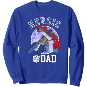 imageTransformers Fathers Day Optimus Prime Heroic Dad Vintage SweatshirtRoyal Blue