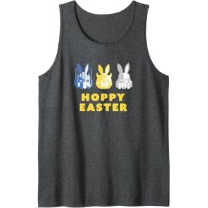 imageTransformers Hoppy Easter Group Bunny Line Up Tank TopDark Heather Grey