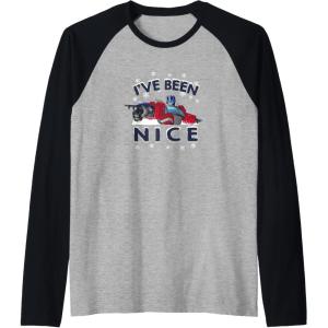 imageTransformers Ive Been Nice Optimus Prime Portrait Raglan Baseball TeeBlackAthletic Heather