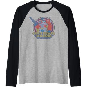 imageTransformers Optimus Prime Retro Portrait Raglan Baseball TeeBlackAthletic Heather
