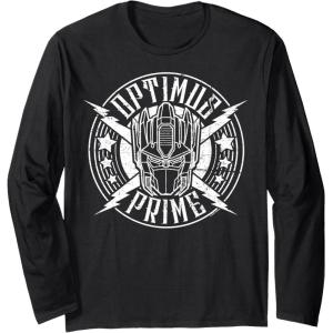 imageTransformers Optimus Prime Vintage Rock Lightning Logo Long Sleeve TShirtBlack