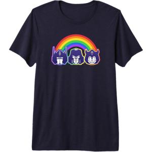 imageTransformers Pride Rainbow Faces Premium TriBlend TShirtNavy Blue