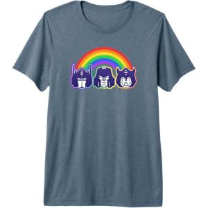 imageTransformers Pride Rainbow Faces Premium TriBlend TShirtSlate Grey