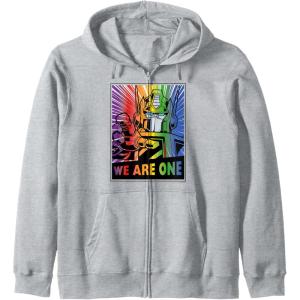 imageTransformers Pride Rainbow Optimus Prime We Are One Zip HoodieHeather Grey