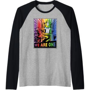 imageTransformers Pride Rainbow Optimus Prime We are One Raglan Baseball TeeBlackAthletic Heather