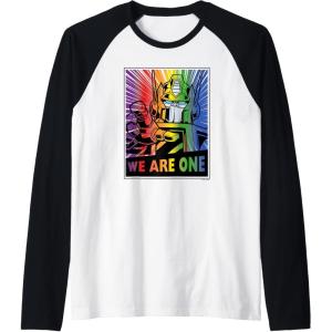 imageTransformers Pride Rainbow Optimus Prime We are One Raglan Baseball TeeBlackWhite