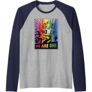 imageTransformers Pride Rainbow Optimus Prime We are One Raglan Baseball TeeNavy BlueAthletic Heather